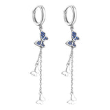 925 Silver Butterfly Hoop Earrings, Unisex Party Jewelry