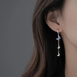 925 Silver Butterfly Hoop Earrings, Unisex Party Jewelry