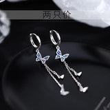 925 Silver Butterfly Hoop Earrings, Unisex Party Jewelry