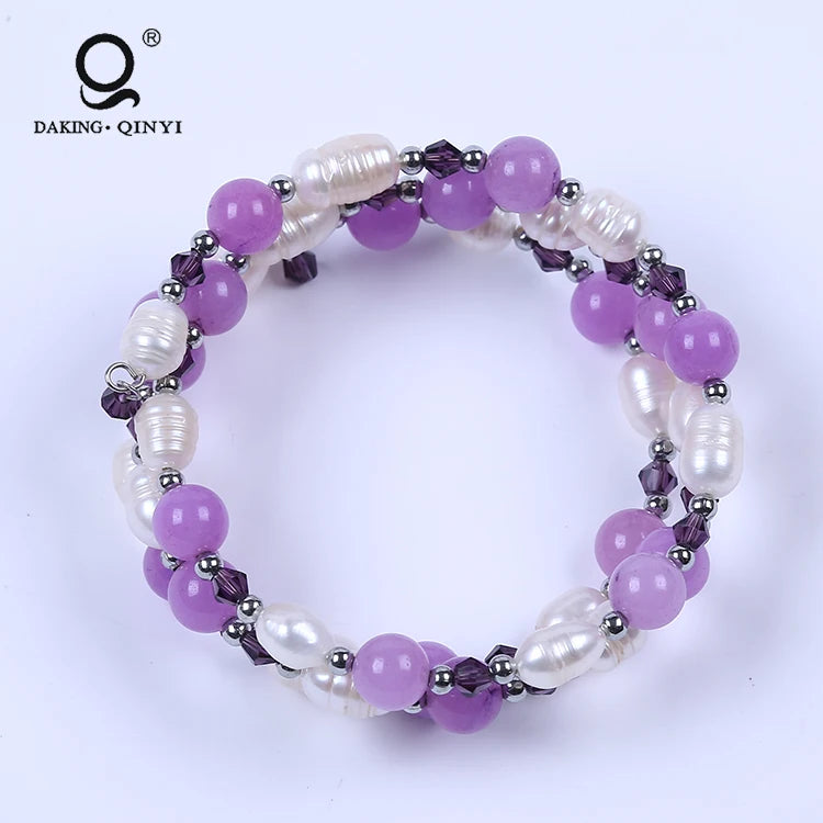 Freshwater Pearl Adjustable Wire Bangle Bracelet