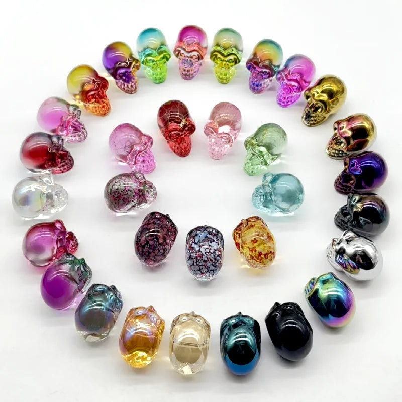 Crystal Rainbow Skull Charm Jewelry Gift 10Pcs