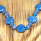 Natural Agate Oblate Necklace Power Stone Jewelry