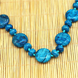Natural Stone Necklace Flat Round Jewelry Power Stone Necklace