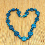 Natural Stone Necklace Flat Round Jewelry Power Stone Necklace