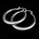 925 Sterling Silver Round Earrings, Women's Jewelry