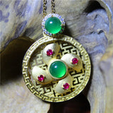 Chalcedony Bead Necklace for Women - Euro-American Inlaid Transfer Bead Jewelry