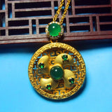 Chalcedony Bead Necklace for Women - Euro-American Inlaid Transfer Bead Jewelry