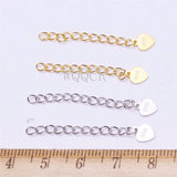 925 Silver/Gold Extension Chains with Heart Tag for Jewelry