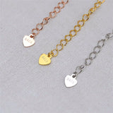 925 Silver/Gold Extension Chains with Heart Tag for Jewelry