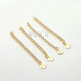 925 Silver/Gold Extension Chains with Heart Tag for Jewelry