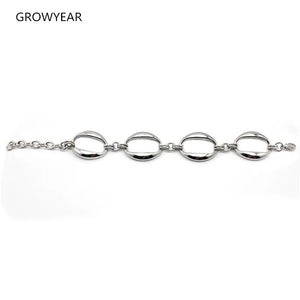 Stainless Steel Geometric Chain Bracelet for Women