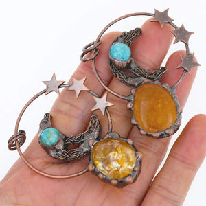 Rose Citrine Amethyst Pendant Necklace