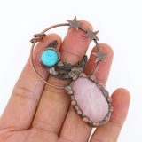 Rose Citrine Amethyst Pendant Necklace