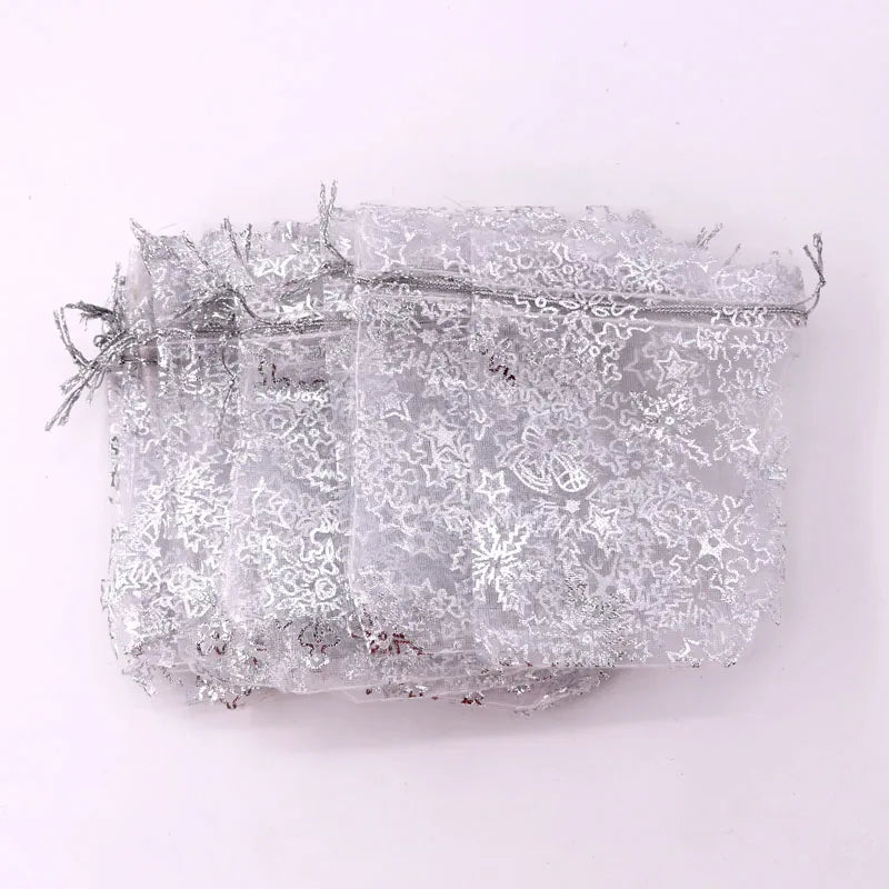 Pink Champagne Organza Gauze Bag Drawstring for Holiday Packing