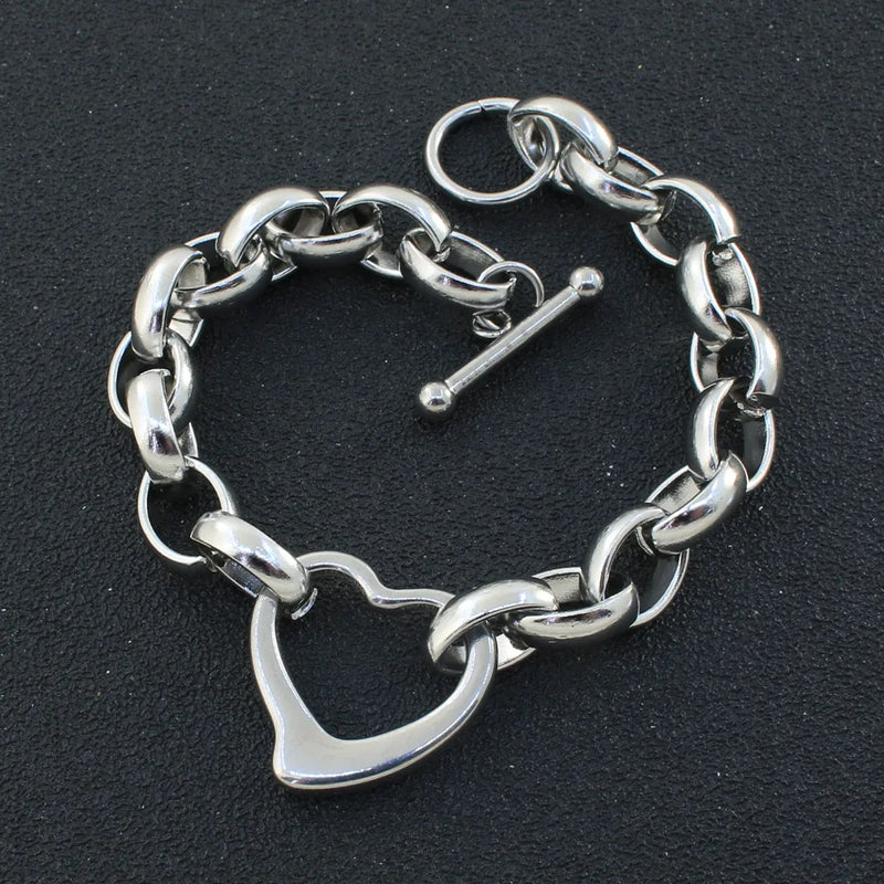 Stainless Steel Heart Bracelet Chain High Quality