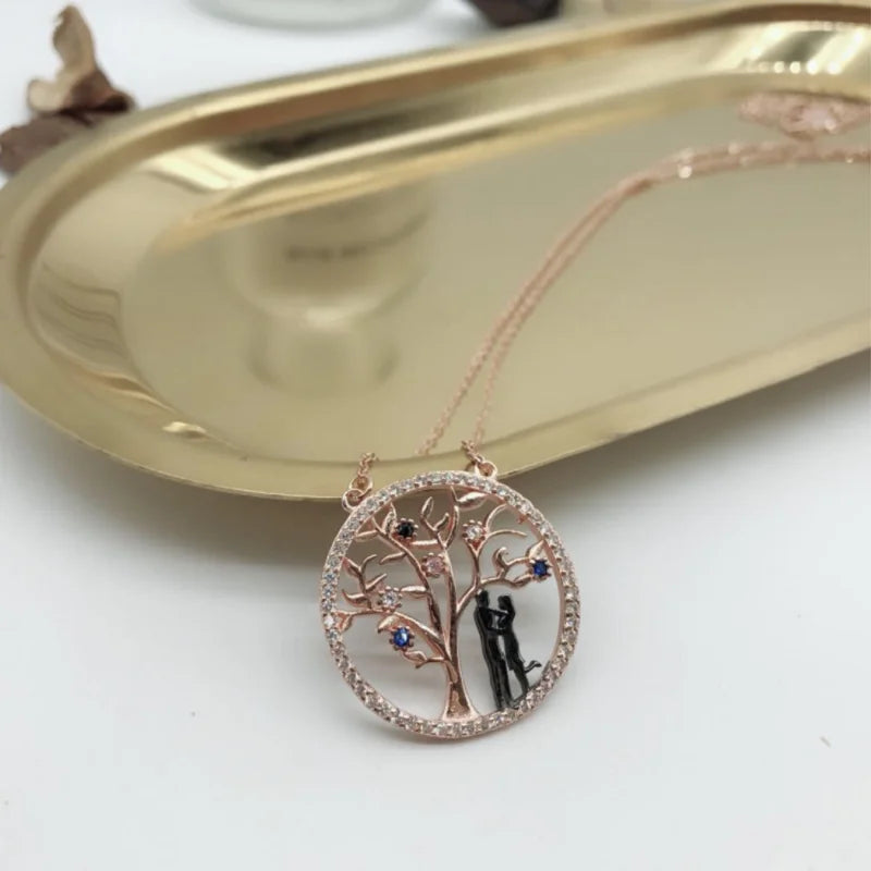 Tree Of Life Necklace 925 Sterling Silver Pendants Jewelry Couple Lover Family