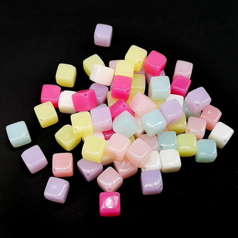 10mm Square Acrylic Beads Jelly Candy DIY Jewelry Accessories