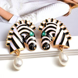 Metal Statement Drop Earrings for Women