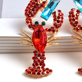 Red Crystal Metal Earrings Statement Fine Drop Earring High-quality Jewelry