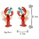 Red Crystal Metal Earrings Statement Fine Drop Earring High-quality Jewelry