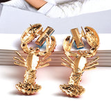 Red Crystal Metal Earrings Statement Fine Drop Earring High-quality Jewelry