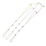 Enamel Evil Eye Charm Long Chain Women Slave Bracelet