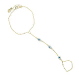 Enamel Evil Eye Charm Long Chain Women Slave Bracelet