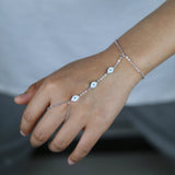 Enamel Evil Eye Charm Long Chain Women Slave Bracelet