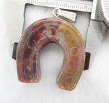 8pcs Mixed Natural Stone Pendulums Horseshoe Charm Pendants for Necklace