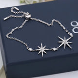 Zircon Micro-Set Bracelet with Crystal Word and Eight-Pointed Star Design