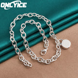925 Sterling Silver Round Lock Pendant Necklace Charm Jewelry
