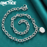 925 Sterling Silver Round Lock Pendant Necklace Charm Jewelry