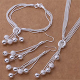 925 Silver Tassels Beads Set Wedding Gift