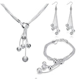 925 Silver Tassels Beads Set Wedding Gift