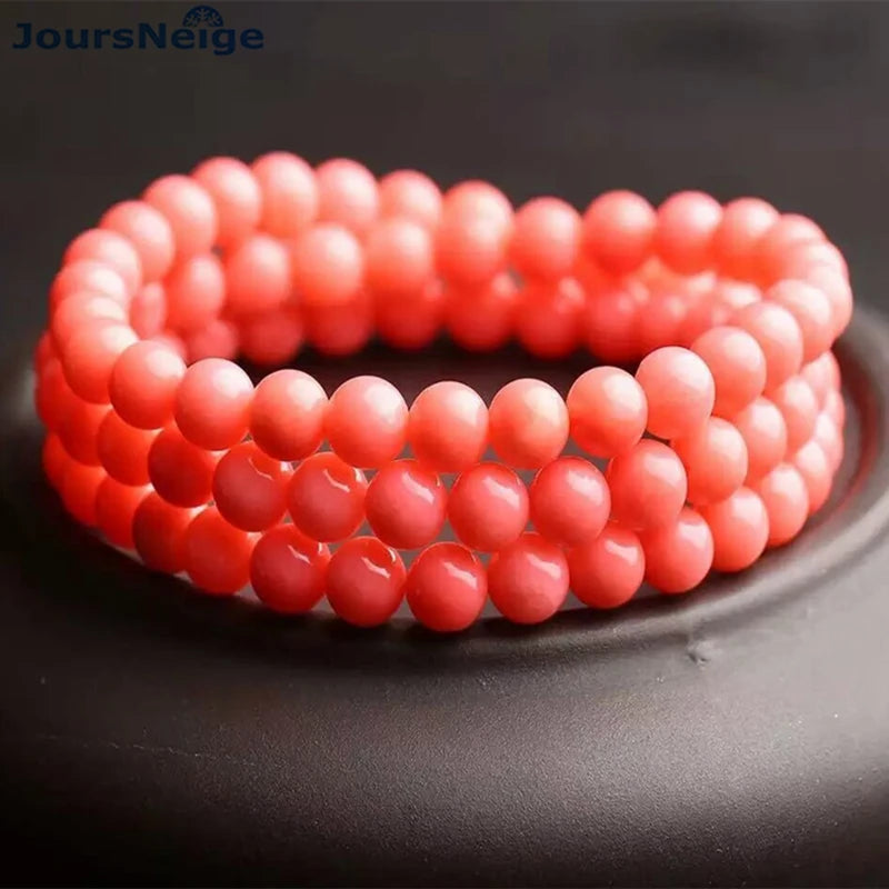 Pink Shell Bracelets Beads Size 6mm for Women