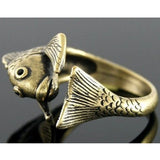 Fish Ring Women's Girl's Retro Burnished Animal Carp Ring Jewelry