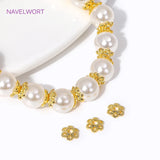 Flower Beads Caps 18K Plated Brass for Jewelry Making