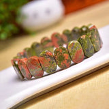 Green Natural Stone Bracelet Crystal Hand Row - Women Girl Gift Jewelry