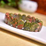 Green Natural Stone Bracelet Crystal Hand Row - Women Girl Gift Jewelry