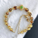 Flower Honey Wax Crystal Bracelet Adjustable DIY Beads Retro Style Jewelry