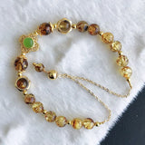 Flower Honey Wax Crystal Bracelet Adjustable DIY Beads Retro Style Jewelry