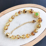 Flower Honey Wax Crystal Bracelet Adjustable DIY Beads Retro Style Jewelry