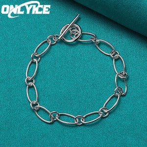 925 Sterling Silver Ot Buckle Bracelets Wedding Gift Party Jewelry Christmas