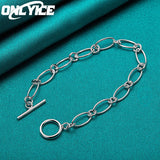 925 Sterling Silver Ot Buckle Bracelets Wedding Gift Party Jewelry Christmas
