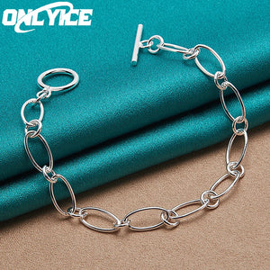 925 Sterling Silver Ot Buckle Bracelets Wedding Gift Party Jewelry Christmas