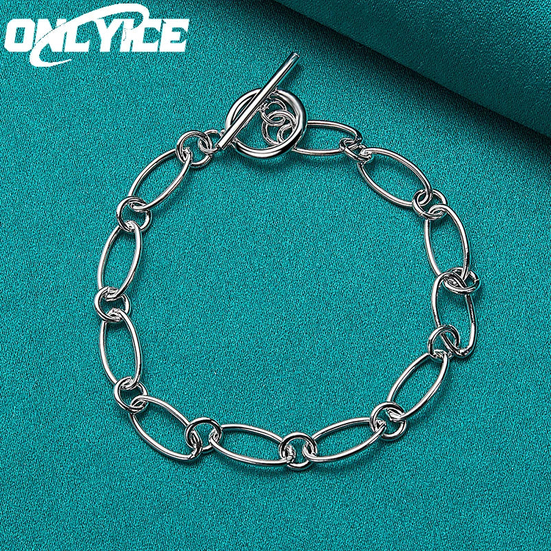 925 Sterling Silver Ot Buckle Bracelets Wedding Gift Party Jewelry Christmas
