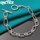 925 Sterling Silver Ot Buckle Bracelets Wedding Gift Party Jewelry Christmas