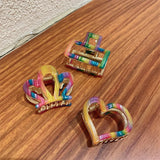 French Women Hair Clips Girls Rainbow Crown Metal Hair Claw