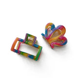 French Women Hair Clips Girls Rainbow Crown Metal Hair Claw