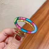 French Women Hair Clips Girls Rainbow Crown Metal Hair Claw